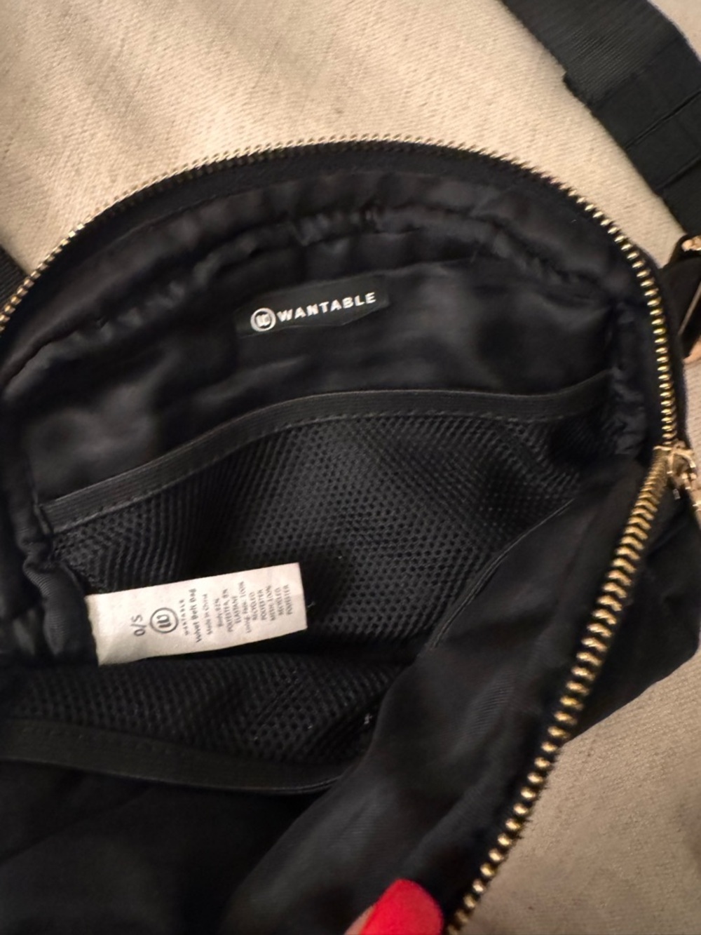 Wantable Quilted Velvet Crossbody Belt Bag In Black / Gold Hardware — image 7 of 7